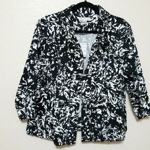 Christopher &Banks open front Jacket XL New with tags, black and white. Cotton.